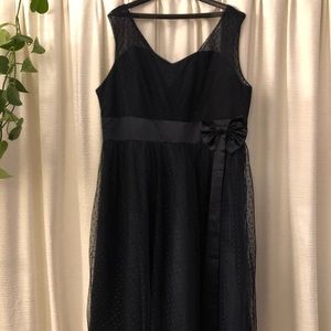 Vintage style deep blue and sheer Lindy Bop dress